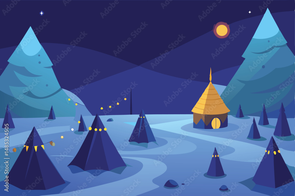Fototapeta premium vector illustration of a winter landscape