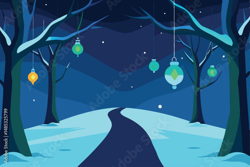 winter night landscape