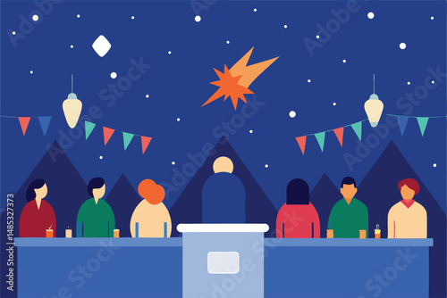 santa claus on the roof of the house