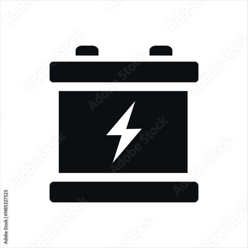 Car accumulator battery flat vector icon