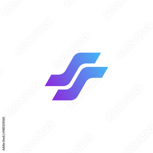 Letter SS with modern minimalist initials