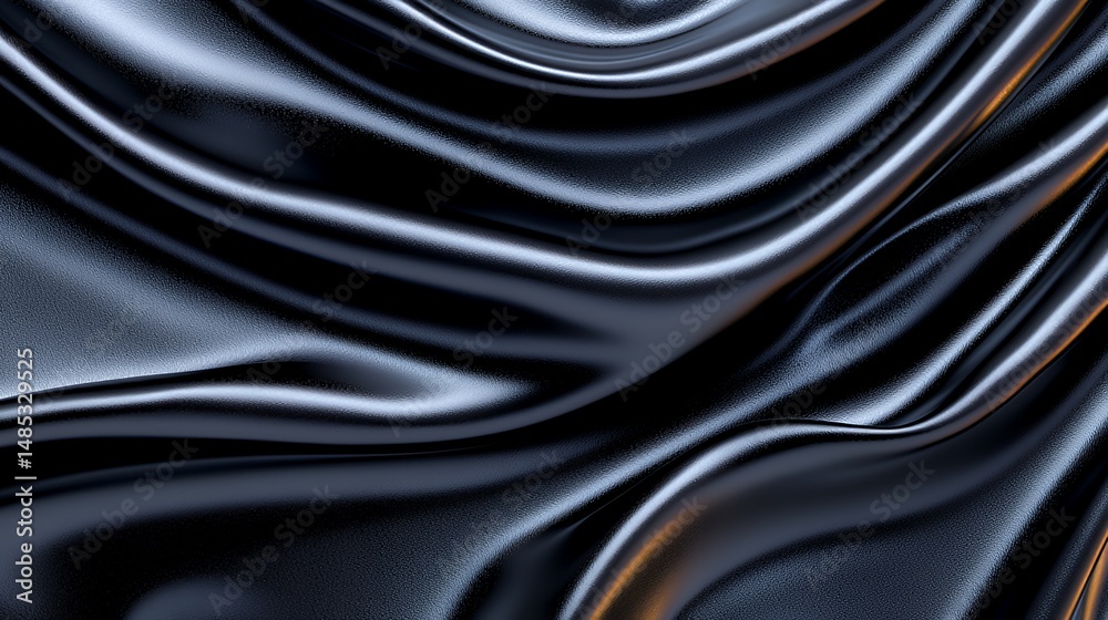 Fototapeta premium Black Fabric Flowing Drapes