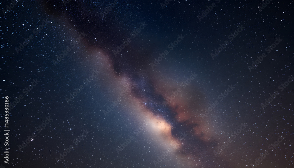 Fototapeta premium The vast Milky Way stretching across the starry heavens, detailed. with white shades
