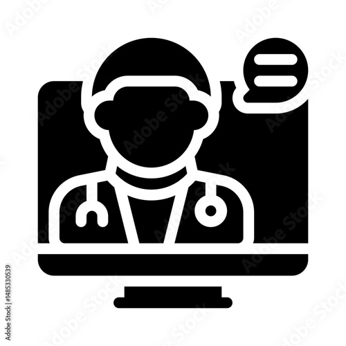 telehealth consultation glyph icon