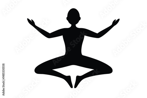 Yoga Photography Contest Silhouette Vector  Creative Pose and Wellness Art Design