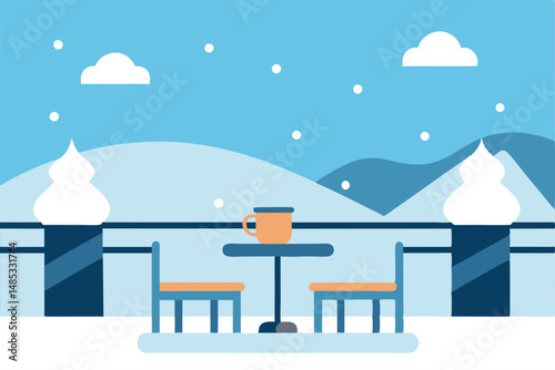 vector illustration of a winter landscape