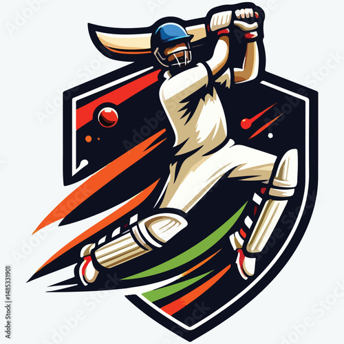 Dynamic Cricket Logo Design – Bold Emblem for Sports Teams, Tournaments, and Merchandise