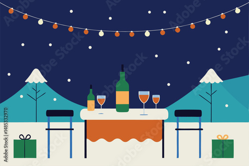 Christmas card with a house