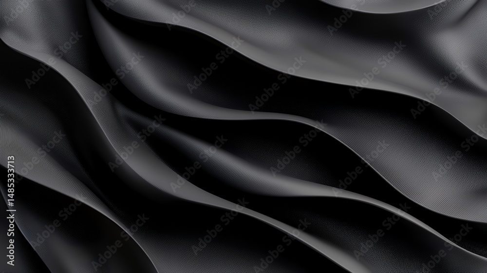 Fototapeta premium Black Fabric Waves