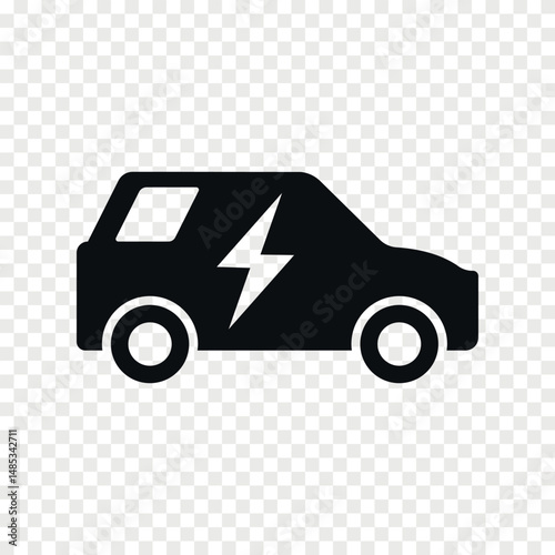 Electric car flat vector icon