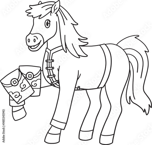 Year of the Horse 2026 Fortune Envelopes Isolated 