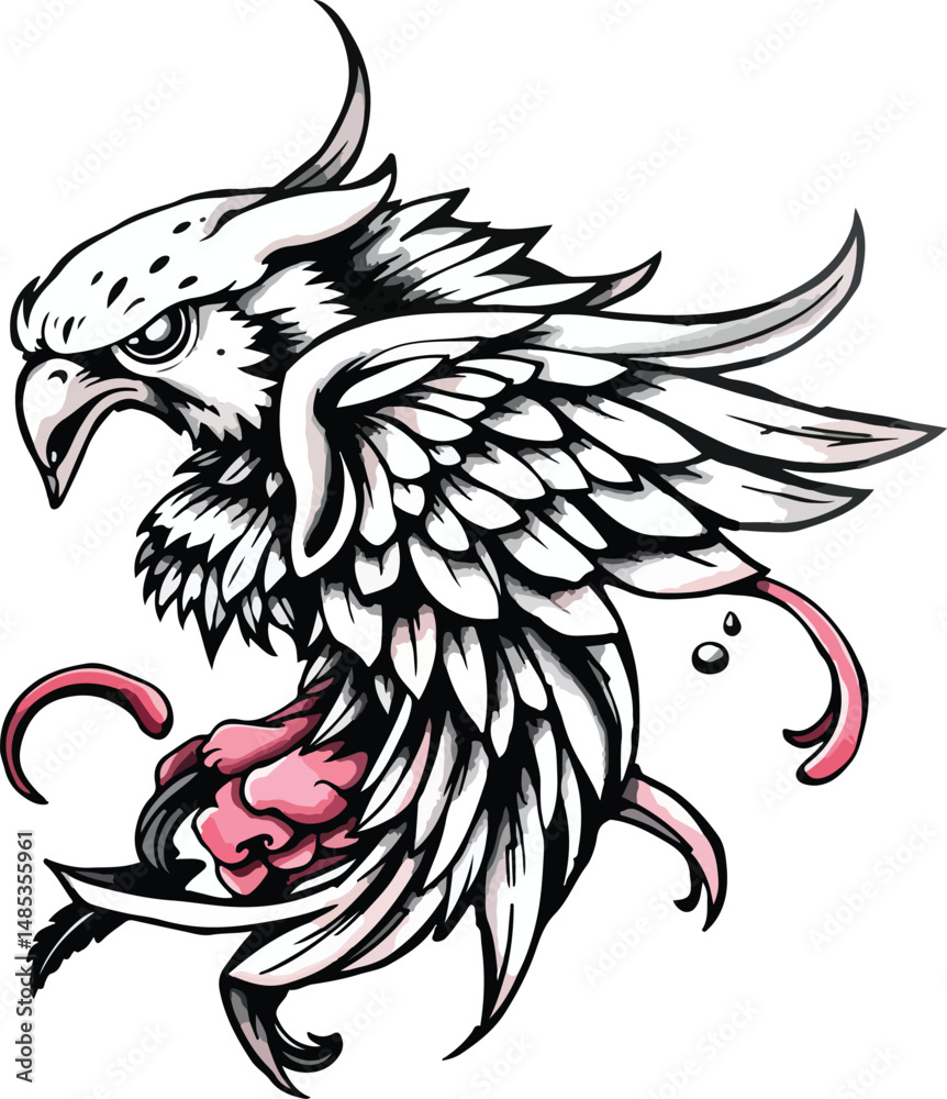 Obraz premium eagle tattoo vector 
