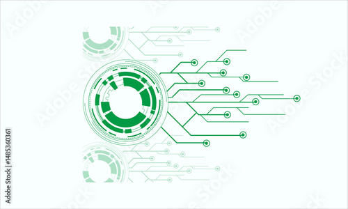 A stylized head outline filled with a circuit board pattern on a pink background