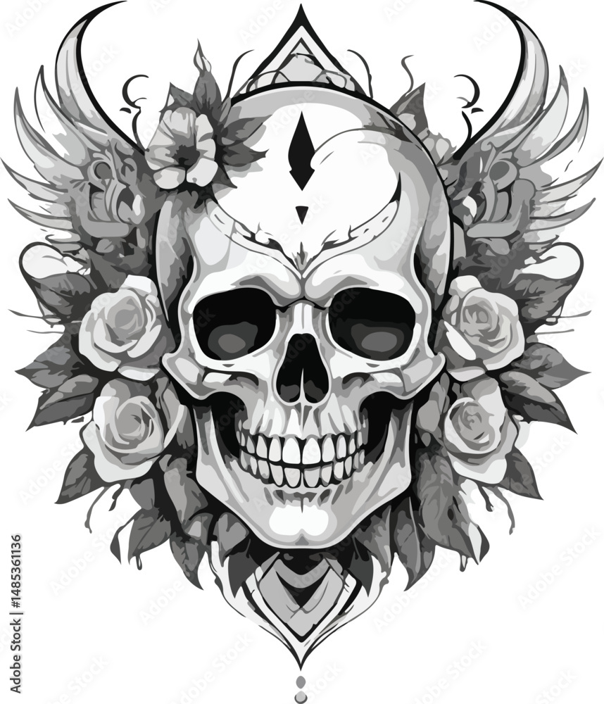 Obraz premium skull and crossbones tattoo