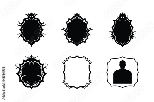 Black Gothic Frame Silhouette Design