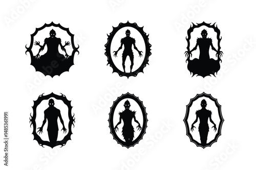 Creepy Frame Gothic Vector Art