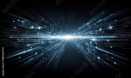 Wallpaper Mural Dynamic light patterns digital realm visual art futuristic environment abstract viewpoint technology concept Torontodigital.ca