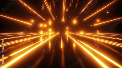 Abstract Neon Light Tunnel Design