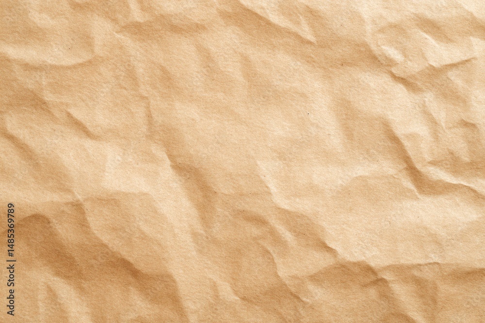 Obraz premium Brown Crumpled Paper Texture Background