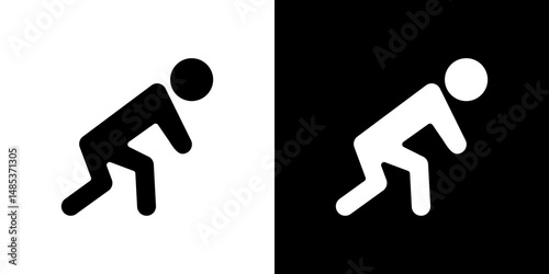 Tired icon flat vectors set. black and white