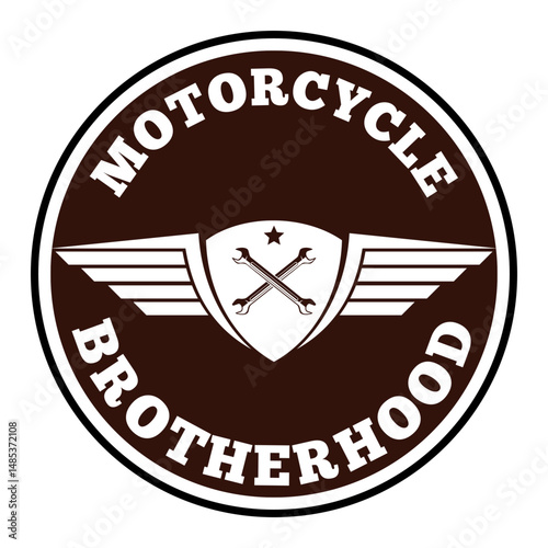 vector illustration of solidarity logo of brotherhood unity of motorcycle club