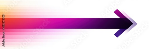 Long horizontal arrow transitioning through warm gradient colors from orange to purple on a white background symbolizing progress and direction