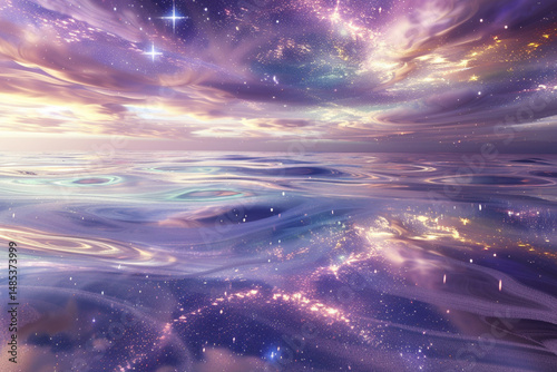 A mesmerizing landscape of shimmering liquid