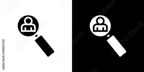 Job vacancy icon flat vectors set. black and white