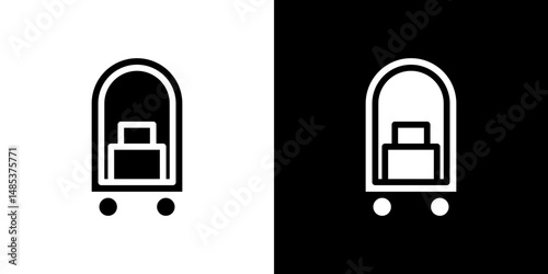 Hotel service icon flat vectors set. black and white