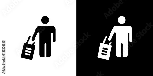 Guest icon flat vectors set. black and white
