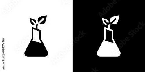 GMO icon flat vectors set. black and white