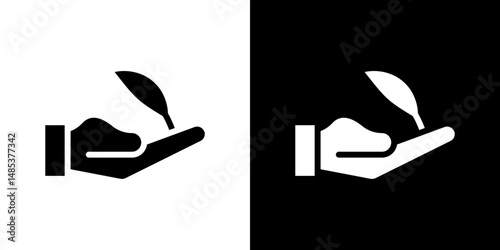 Eco-friendly icon flat vectors set. black and white