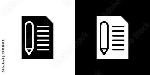 Declarations icon flat vectors set. black and white