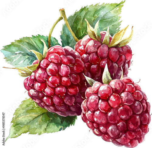 raspberry watercolor illustration