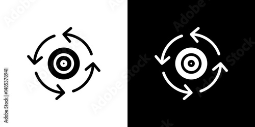 Consistency icon flat vectors set. black and white