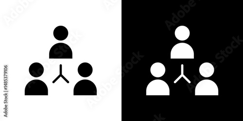 Collaboration icon flat vectors set. black and white
