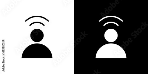 Brand awareness icon flat vectors set. black and white