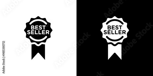 Best seller icon flat vectors set. black and white