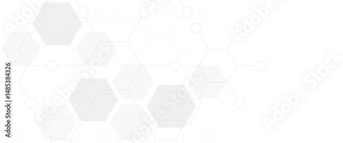 Vector modern grey hexagons futuristic science technology 