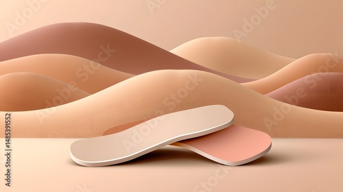Wallpaper Mural Abstract landscape with soft curves and pastel colors featuring simple shapes for design projects Torontodigital.ca