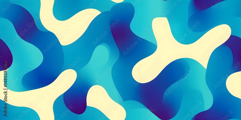 Abstract fluid shapes in blue and cream: A mesmerizing blend of fluid forms dances across the canvas, their cool blue and creamy hues evoking a sense of tranquility and artistic expression. Abstract fluid shapes in blue and cream: A mesmerizing blend of fluid forms dances across the canvas, their cool blue and creamy hues evoking a sense of tranquility and artistic expression.