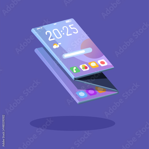 Foldable Screen Smartphone Illustration Vector