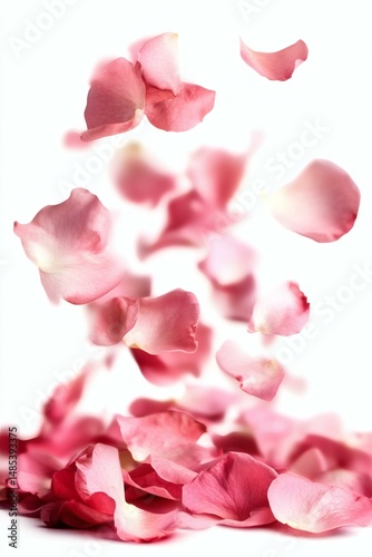 Wallpaper Mural Rose Petals Falling Beautifully Against a White Background Torontodigital.ca