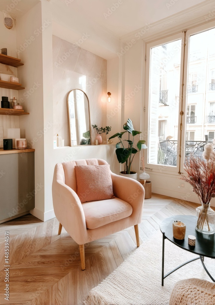 Fototapeta premium Cozy Parisian Apartment Interior Design