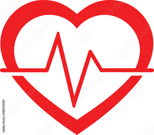  heartbeat rhythm medical symbol health wellness.