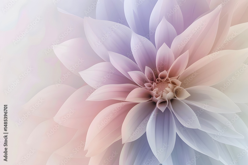Fototapeta premium Ethereal Flower Petals in Soft Pastel Colors Creating a Serene and Dreamy Background