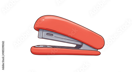 Red Stapler Office Supply Illustration