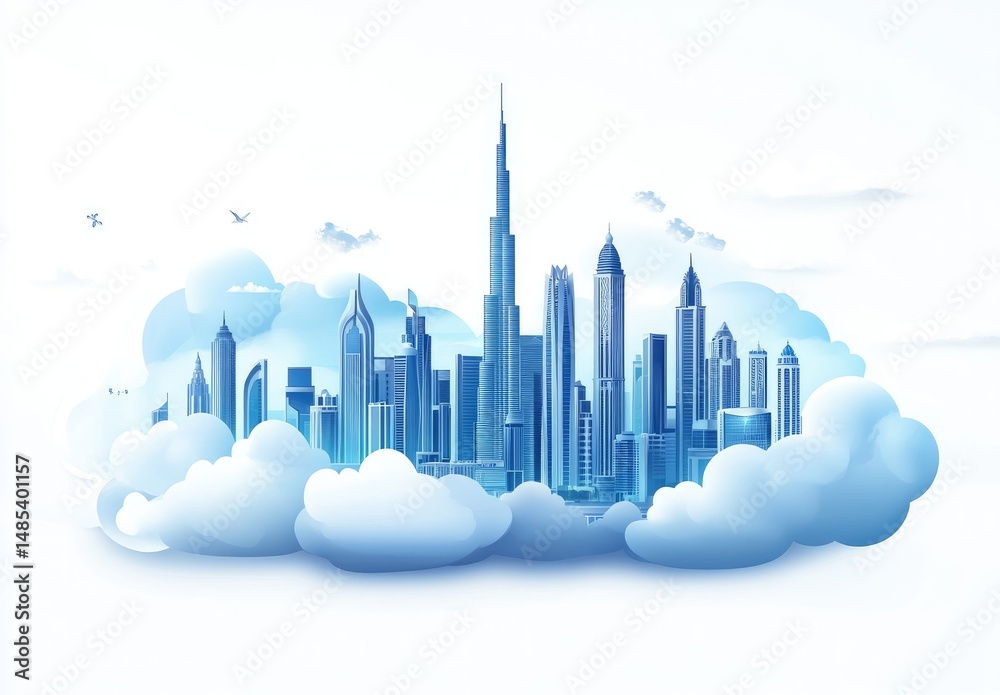 Obraz premium City on a Cloud