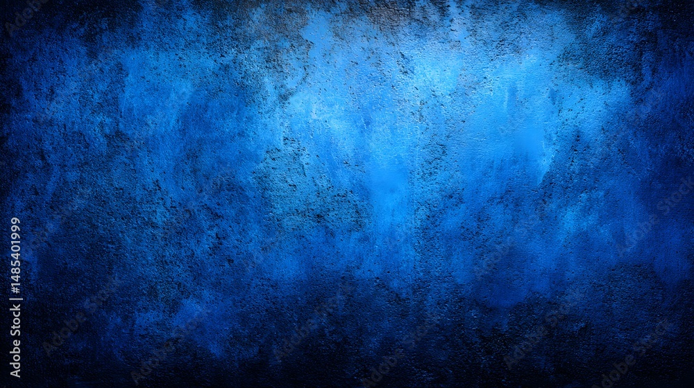 Obraz premium A dramatic textured blue background ideal for website banners, posters, and design projects showcasing a deep, rich, and vibrant color palette.