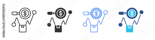 Sales Forecast Multi Style Icon Set Vector 